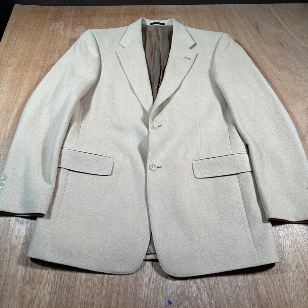 Hart Schaffner Marx 40L 100% Camel Hair Blazer Tan Sport Coat Long